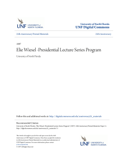 Elie Wiesel -Presidential Lecture Series Program