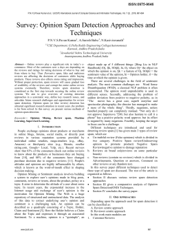 Opinion Spam Detection Approaches and Techniques