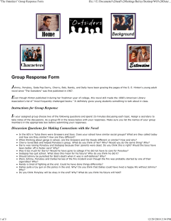 "The Outsiders" Group Respo