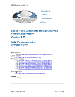 STC Metadata for the VO