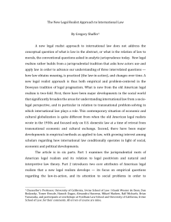 The New Legal Realist Approach to International Law By