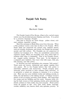 Punjabi Falk Poetry - Nanzan Institute for Religion and Culture