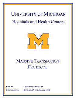 Massive Transfusion Protocol - Surgery