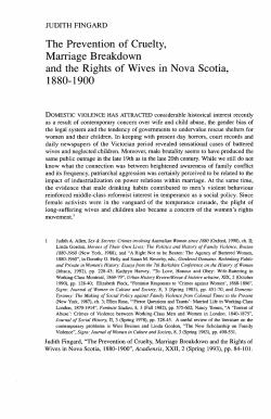 The Prevention of Cruelty, Marriage Breakdown and the Rights of