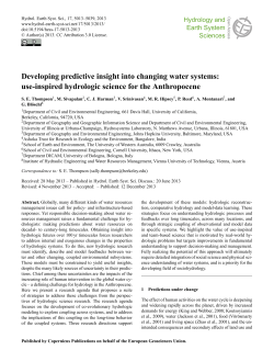 Developing predictive insight into changing water systems: use