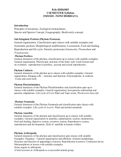 B.Sc-ZOOLOGY I SEMESTER Syllabus 15ZO101