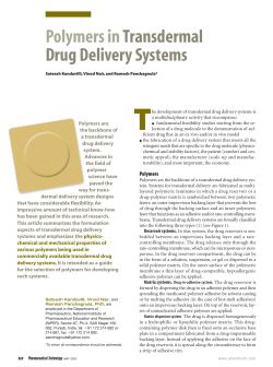 Polymers in Transdermal Drug Delivery Systems