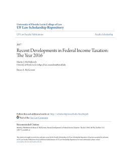 Recent Developments in Federal Income Taxation: The Year 2016