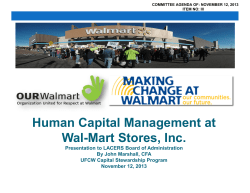 Human Capital Management at Wal-Mart Stores, Inc.