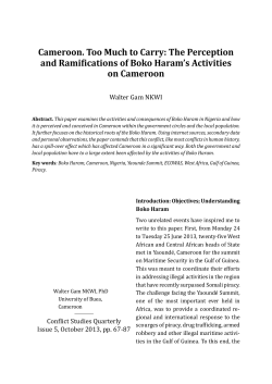 Cameroon. Too Much to Carry: The Perception and Ramifications of