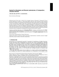 Hands-On, Simulated, and Remote Laboratories: A Comparative