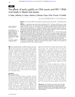 The effects of early syphilis on CD4 counts and HIV