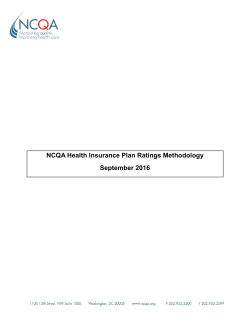 NCQA Health Insurance Plan Ratings Methodology