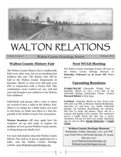 WaLton ReLationS - Walton County Heritage Museum