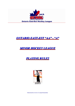 ontario east-est &ldquo;aa&rdquo; - &ldquo;a&rdquo; minor hockey league