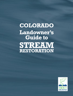 Colorado Landowner`s Guide to Stream Restoration