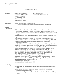 CURRICULUM VITAE - Columbia`s Philosophy