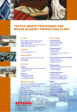 textile waste processing and woven blanket production plant