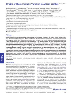 Article Origins of Shared Genetic Variation in African Cichlids Open