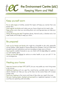 Keep yourself warm - the Environment Centre