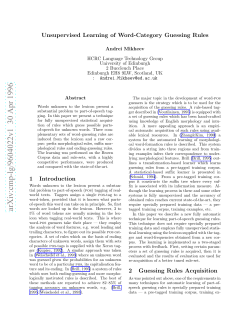 Unsupervised Learning of Word