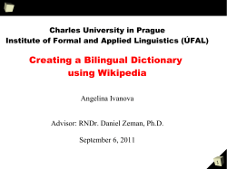 Creating a Bilingual Dictionary using Wikipedia