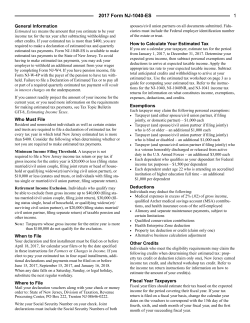 Instructions for NJ-1040ES 2017 - Estimated
