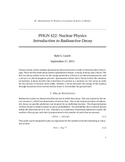 Introductory Reading for Radioactive Decay