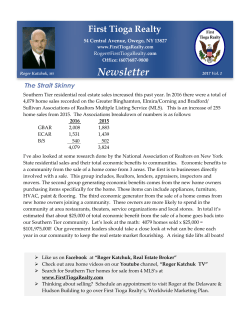 Newsletter - First Tioga Realty