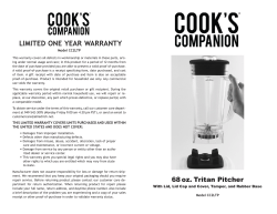 Use and Care Instructions for your Tritan Pitcher.