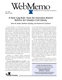 A New Gag Rule: How the Executive Branch Reform Act Violates