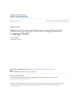 Malicious JavaScript Detection using Statistical Language Model