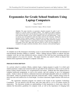 Ergonomics for Grade School Students Using Laptop Computers