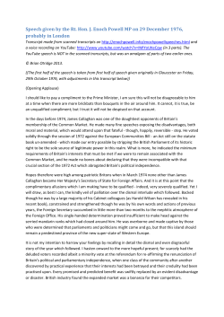 Speech given by the Rt. Hon. J. Enoch Powell MP on