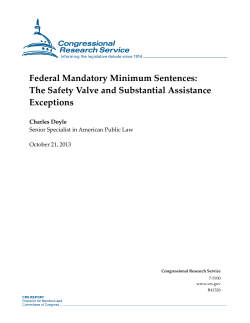 Federal Mandatory Minimum Sentences: The Safety Valve and