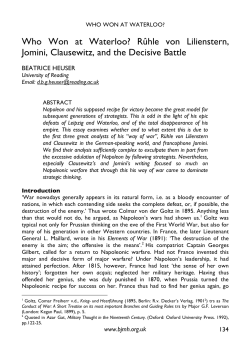 Print this article - British Journal for Military History