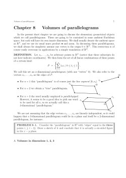 Chapter 8 Volumes of parallelograms