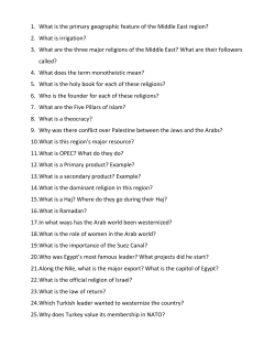 1. What is the primary geographic feature of the Middle