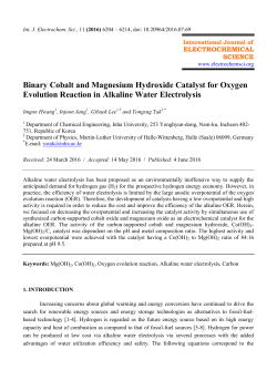 Binary Cobalt and Magnesium Hydroxide Catalyst for Oxygen