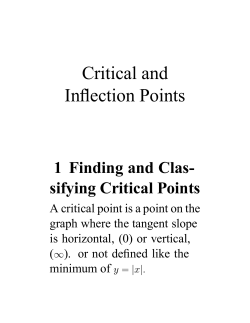 Critical and Inflection Points - RIT