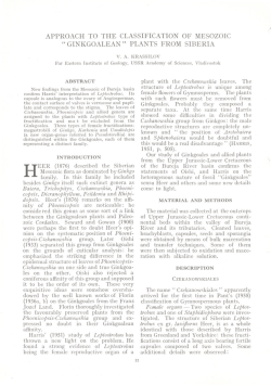 approach to the classification of mesozoic " ginkgoalean" plants from
