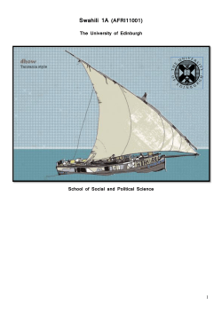 Swahili 1A (AFRI11001) - Scottish Graduate School of Social Science