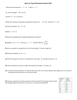 Alg II 1st Semester Exam