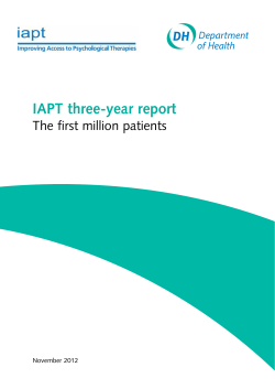 IAPT three-year report &ndash; The first million patients