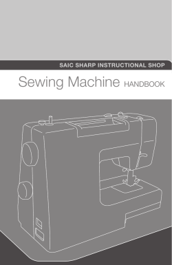 SAIC SHARP INSTRUCTIONAL SHOP Sewing Machine HANDBOOK