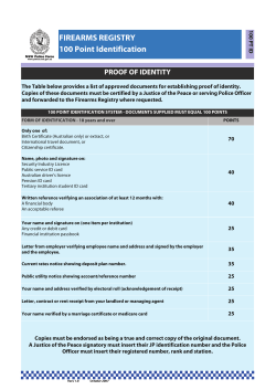 Fact Sheet - 100 Point Identification