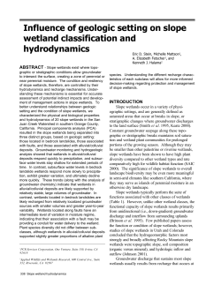 Influence of geologic setting on slope wetland classification and