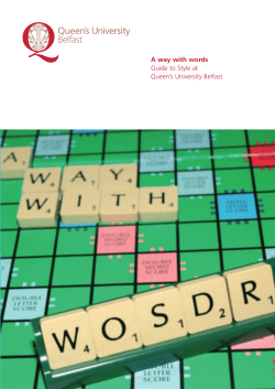 Guide to Style at Queen`s University Belfast