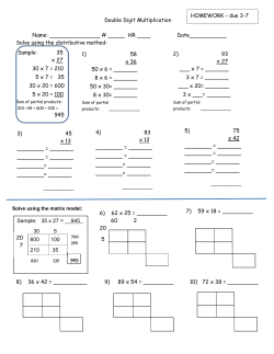 Date___________ Solve using the distributive method