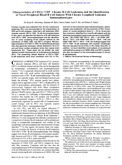 Characteristics of CD1 lc+CDS+ Chronic B-Cell